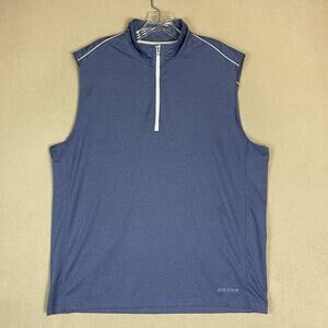 Johnnie-o Shirt‎ Mens L Blue 1/4 Zip Golf Lammie Sleeveless Performance Pullover